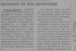 Recuerdo de dos escritores.