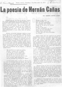 La poesía de Hernán Cañas