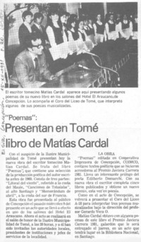Presentan en Tomé libro de Matías Cardal.