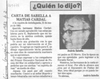 Carta de Sabella a Matías Cardal