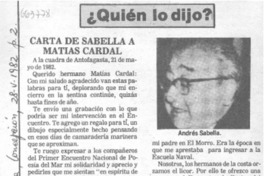 Carta de Sabella a Matías Cardal