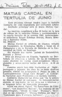 Matías Cardal en tertulia de junio.