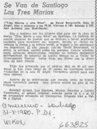 Se van de Santiago Las tres Marías.