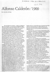 Alfonso Calderón, 1900  [artículo] Hernán del Solar.