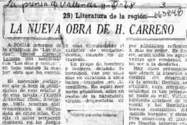 La nueva obra de H. Carreño  [artículo] Jorge Zambra.