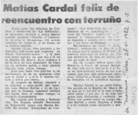 Matías Cardal feliz de reencuentro con terruño.