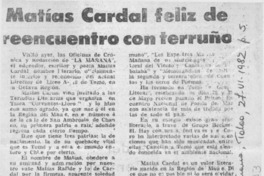 Matías Cardal feliz de reencuentro con terruño.