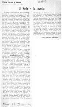 El norte y la poesía  [artículo] Luis Enrique Délano.
