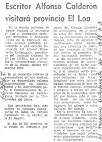 Escritor Alfonso Calderón visitará provincia El Loa.