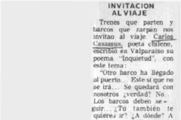 Invitación al viaje  [artículo] Claudio Solar.