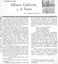 Alfonso Calderón y el norte
