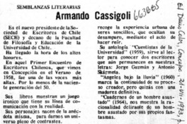 Armando Cassigoli  [artículo] Ramón Riquelme.