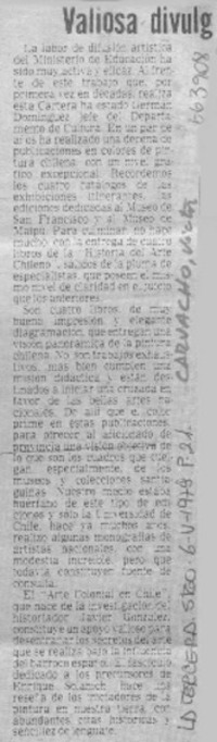 Valiosa divulgación artística