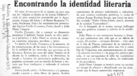 Encontrando la identidad literaria.  [artículo]