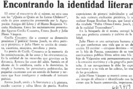 Encontrando la identidad literaria.  [artículo]