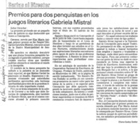 Premios para dos penquistas en los juegos literarios Gabriela Mistral