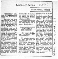 Letras chilenas  [artículo] Federico Tatter.