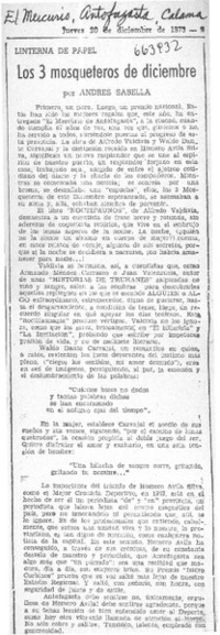 Los 3 mosqueteros de diciembre  [artículo] Andrés Sabella.