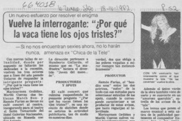 Vuelve la interrogante, "¿por qué la vaca tiene los ojos tristes?".