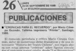 Crónicas para el recuerdo.
