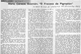 Mario Cánepa Guzmán, "el fracaso de Pigmalión"  [artículo] Hernán del Solar.