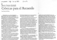 Crónicas para el recuerdo  [artículo] Hernán del Solar.