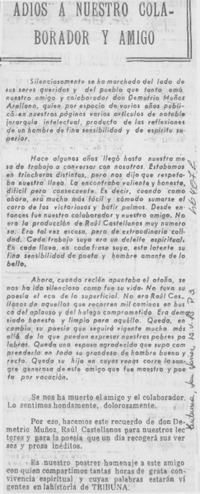 Adiós a nuestro colaborador y amigo.