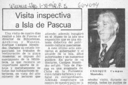 Visita inspectiva a Isla de Pascua.  [artículo]