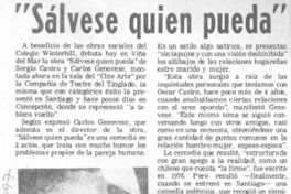"Sálvese quien pueda".