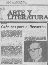 Crónicas para el recuerdo