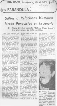 Sátira a relaciones humanas varán penquistas en escenario.