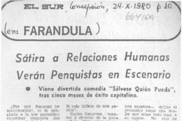 Sátira a relaciones humanas varán penquistas en escenario.