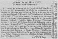 Los poetas recitan en el Instituto Pedagógico