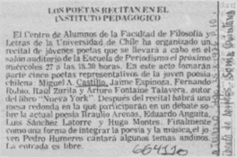 Los poetas recitan en el Instituto Pedagógico