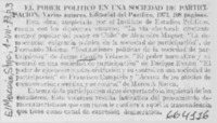 El Poder político en una sociedad de participación.