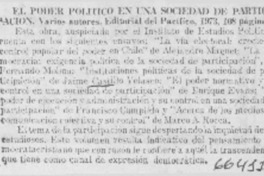 El Poder político en una sociedad de participación.