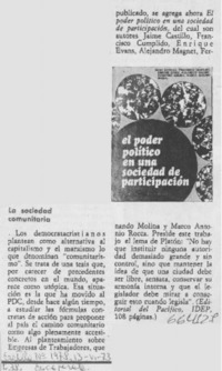 La Sociedad comunitaria.