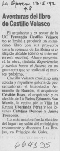 Aventuras del libro de Castillo Velasco.