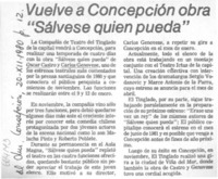 Vuelve a Concepción obra "Sálvese quien pueda".
