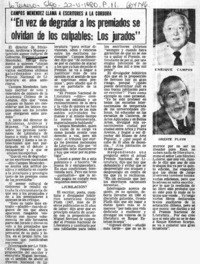 "En vez de degradar a los premiados se olvidan de los culpables: los jurados".  [artículo]
