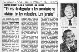 "En vez de degradar a los premiados se olvidan de los culpables: los jurados".  [artículo]