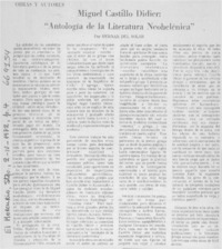 Miguel Castillo Didier, "Antología de la literatura Neohelénica"