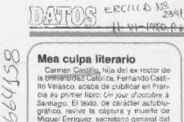 Mea culpa literario.