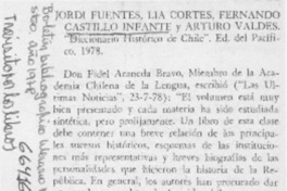 Diccionario histórico de Chile.