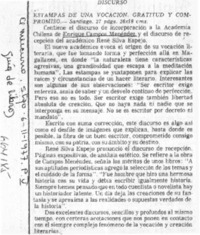 Estampas de una vocación, gratitud y compromiso.  [artículo]