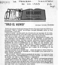 "Sólo el viento"  [artículo] Fernando Kri.