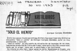 "Sólo el viento"  [artículo] Fernando Kri.