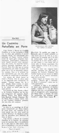 Un Casimiro Peñafleta en París.