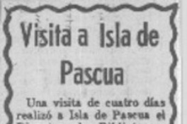 Visita a Isla de Pascua.  [artículo]