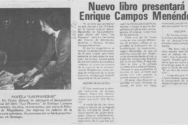 Nuevo libro presentará Enrique campos Menéndez.